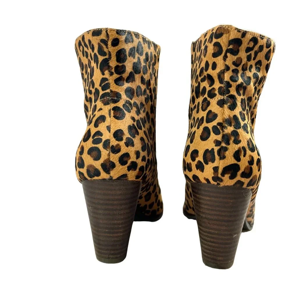 Lucky Brand Munise Leopard Print Calf Hair Booties Slip On Size 9 - Picture 5 of 10